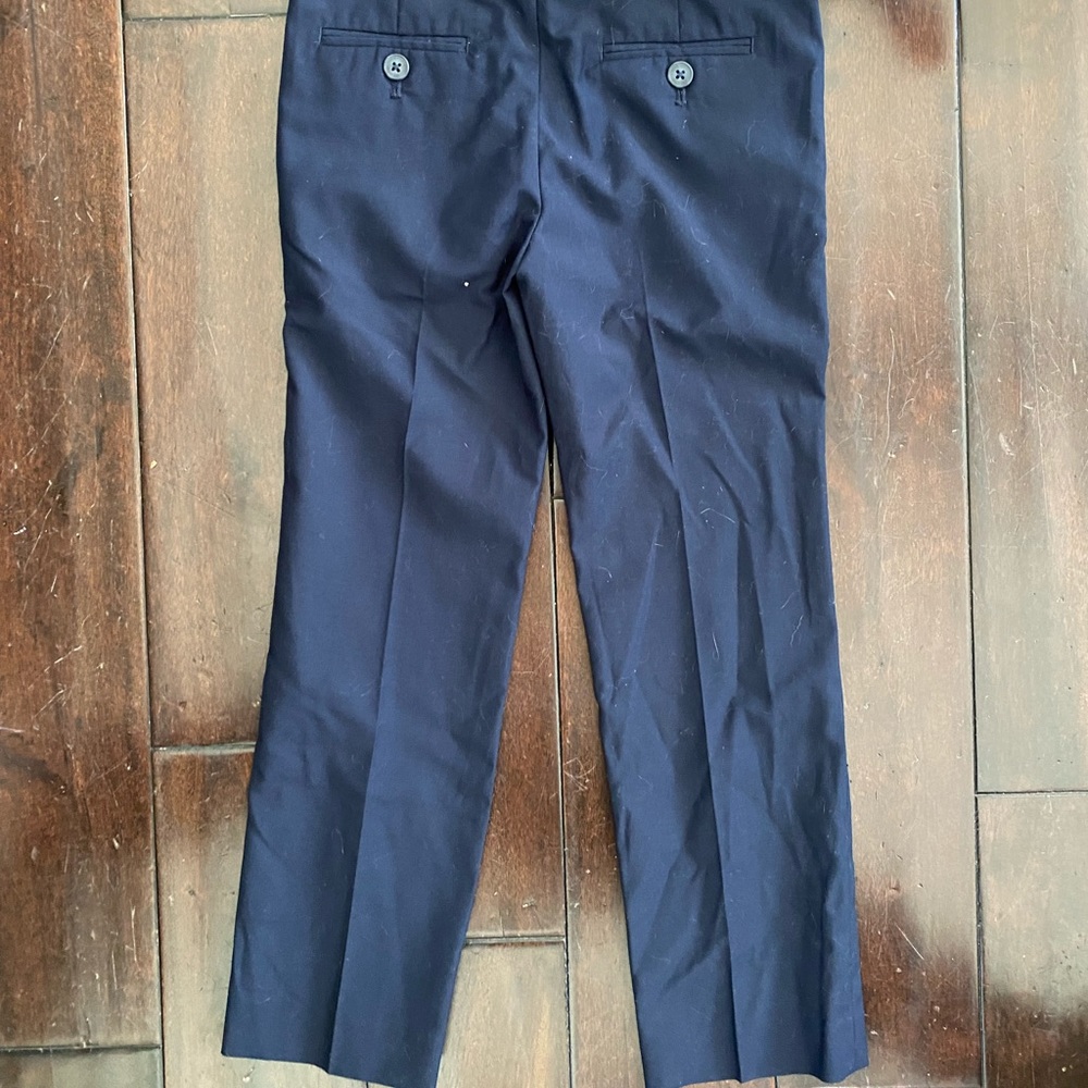 NORDSTROM BRAND NAVY BLUE DRESS PANTS ADJUSTABLE WAIST YOUTH SIZE 6 COTTON BLEND - Picture 2 of 4